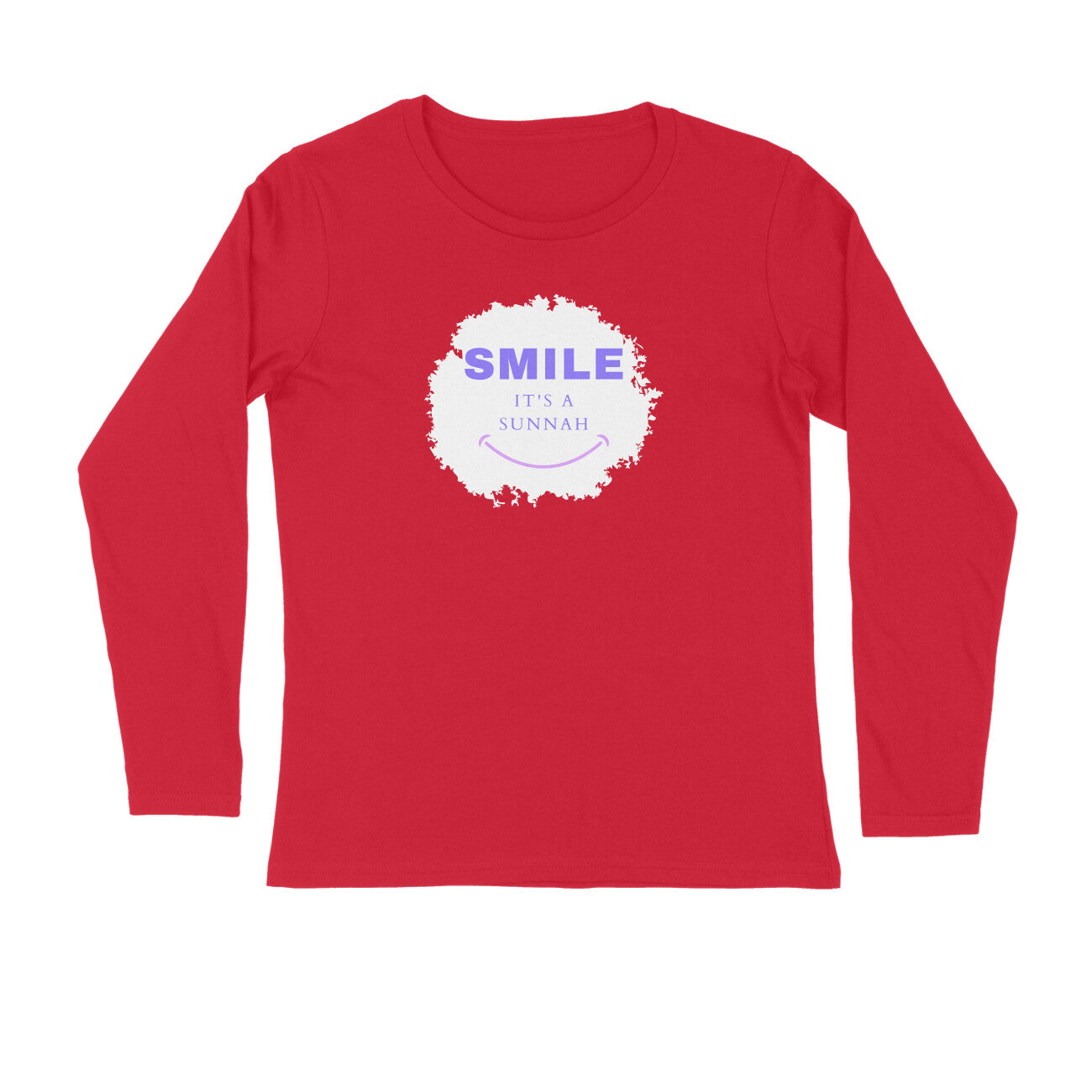 Smile It's a Sunnah Purple Pink Printed Full Sleeve Tshirt