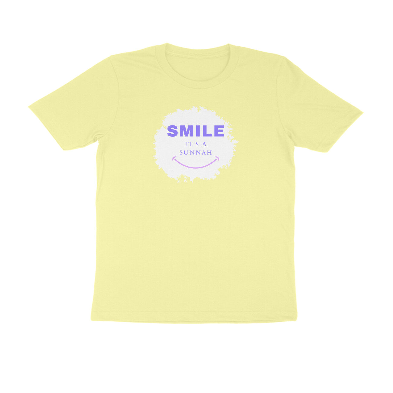 Smile It's a Sunnah Purple Pink Printed Half Sleeve Tshirt