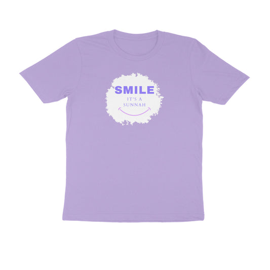 Smile It's a Sunnah Purple Pink Printed Half Sleeve Tshirt