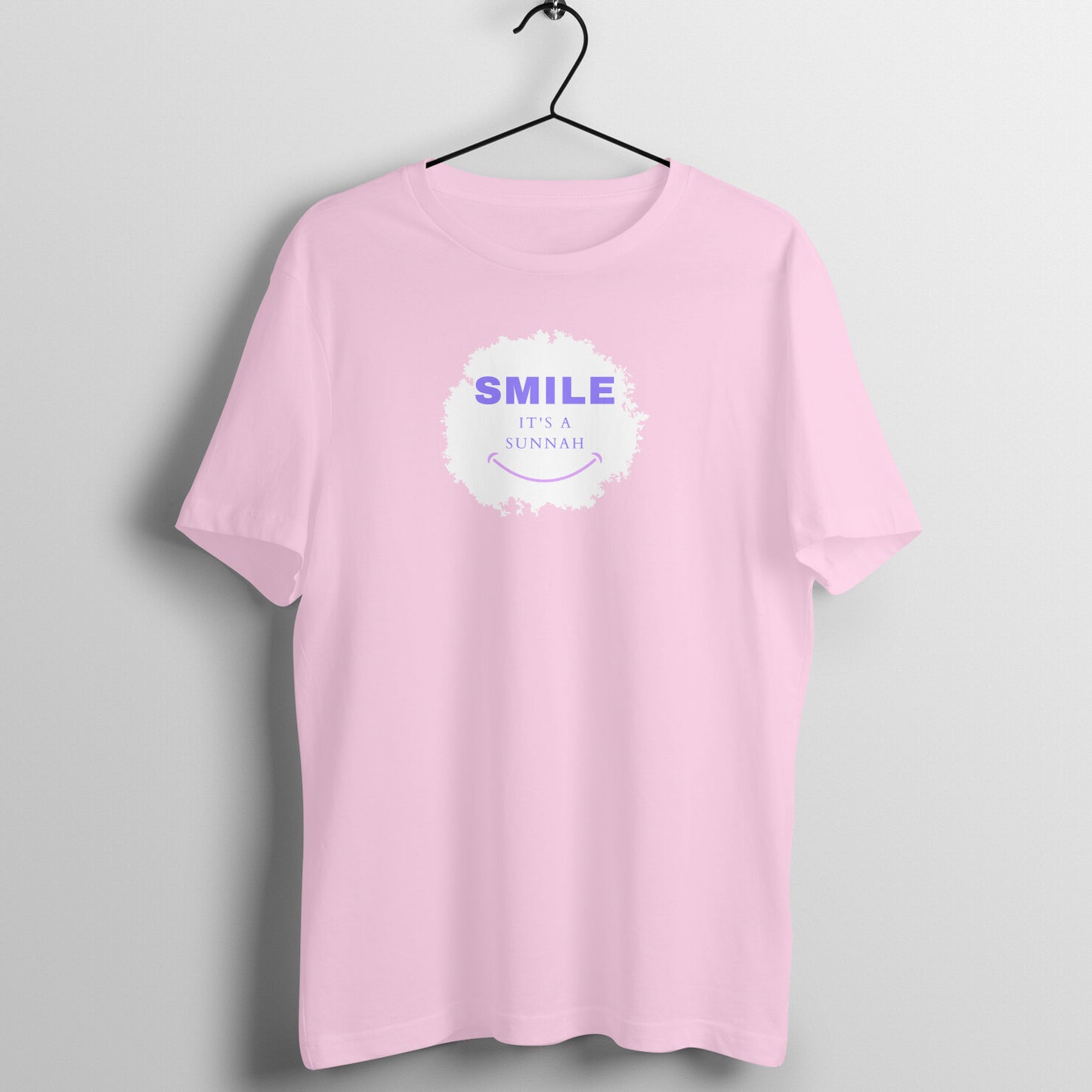 Smile It's a Sunnah Purple Pink Printed Half Sleeve Tshirt