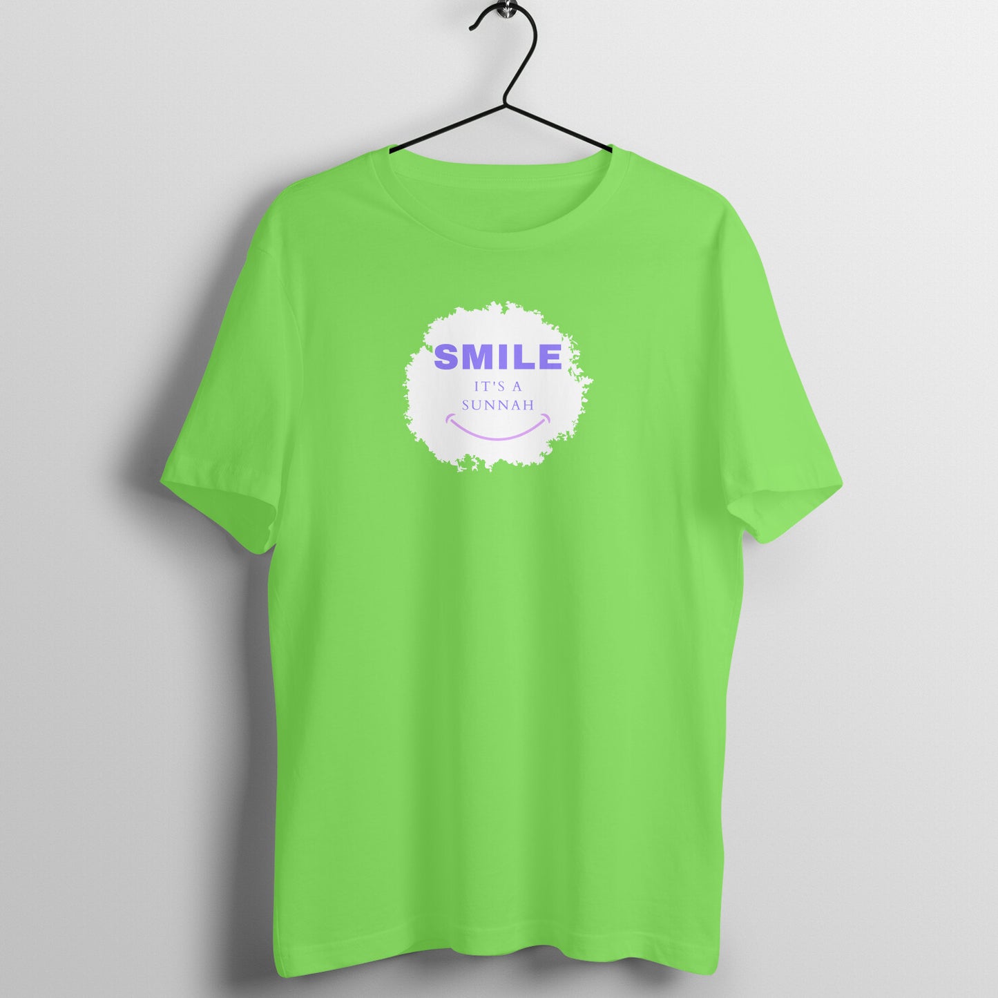 Smile It's a Sunnah Purple Pink Printed Half Sleeve Tshirt