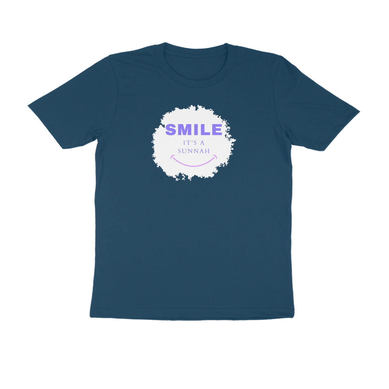 Smile It's a Sunnah Purple Pink Printed Half Sleeve Tshirt