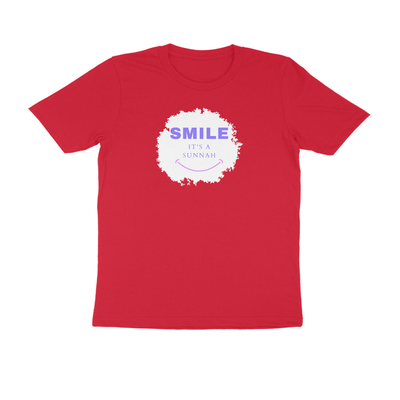 Smile It's a Sunnah Purple Pink Printed Half Sleeve Tshirt