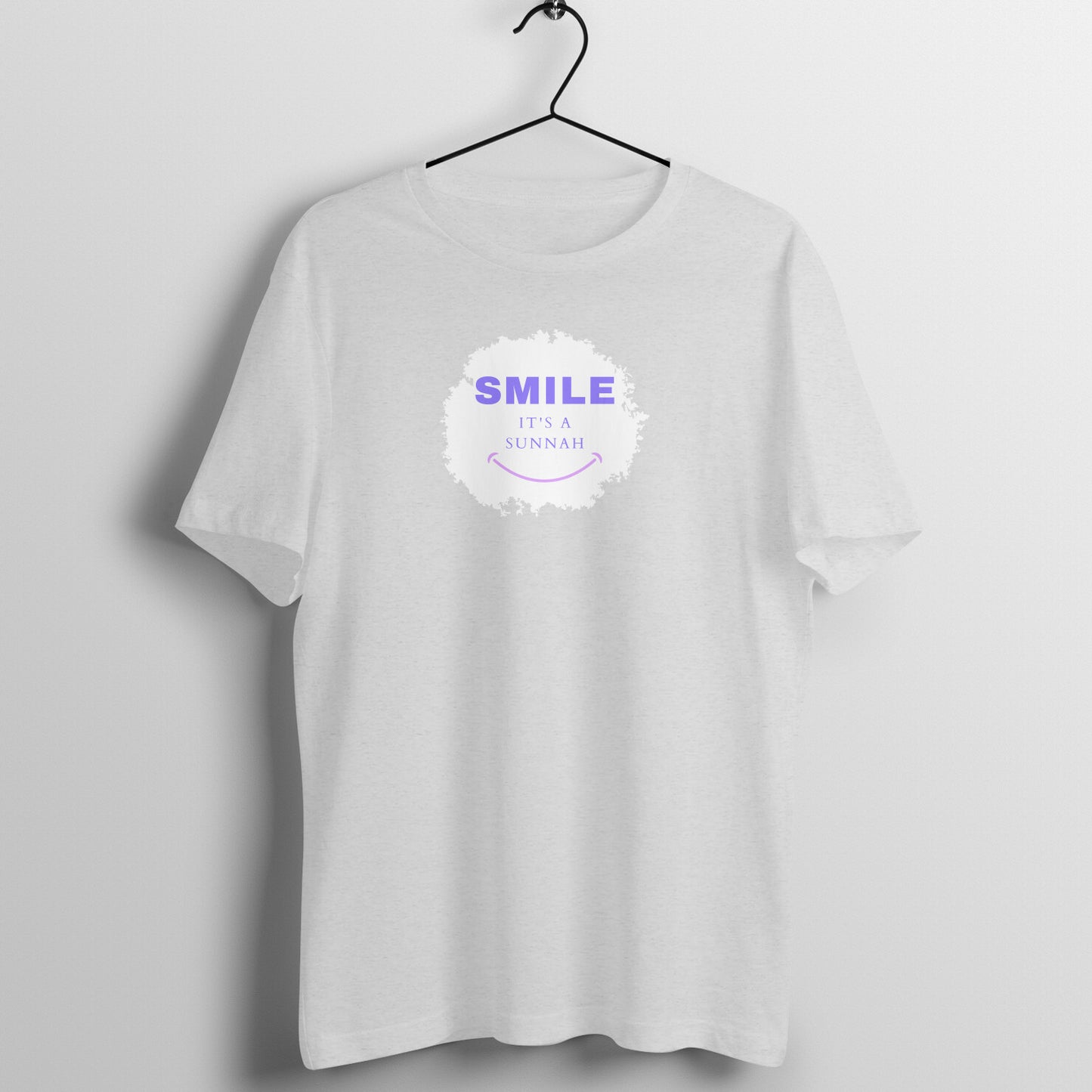 Smile It's a Sunnah Purple Pink Printed Half Sleeve Tshirt