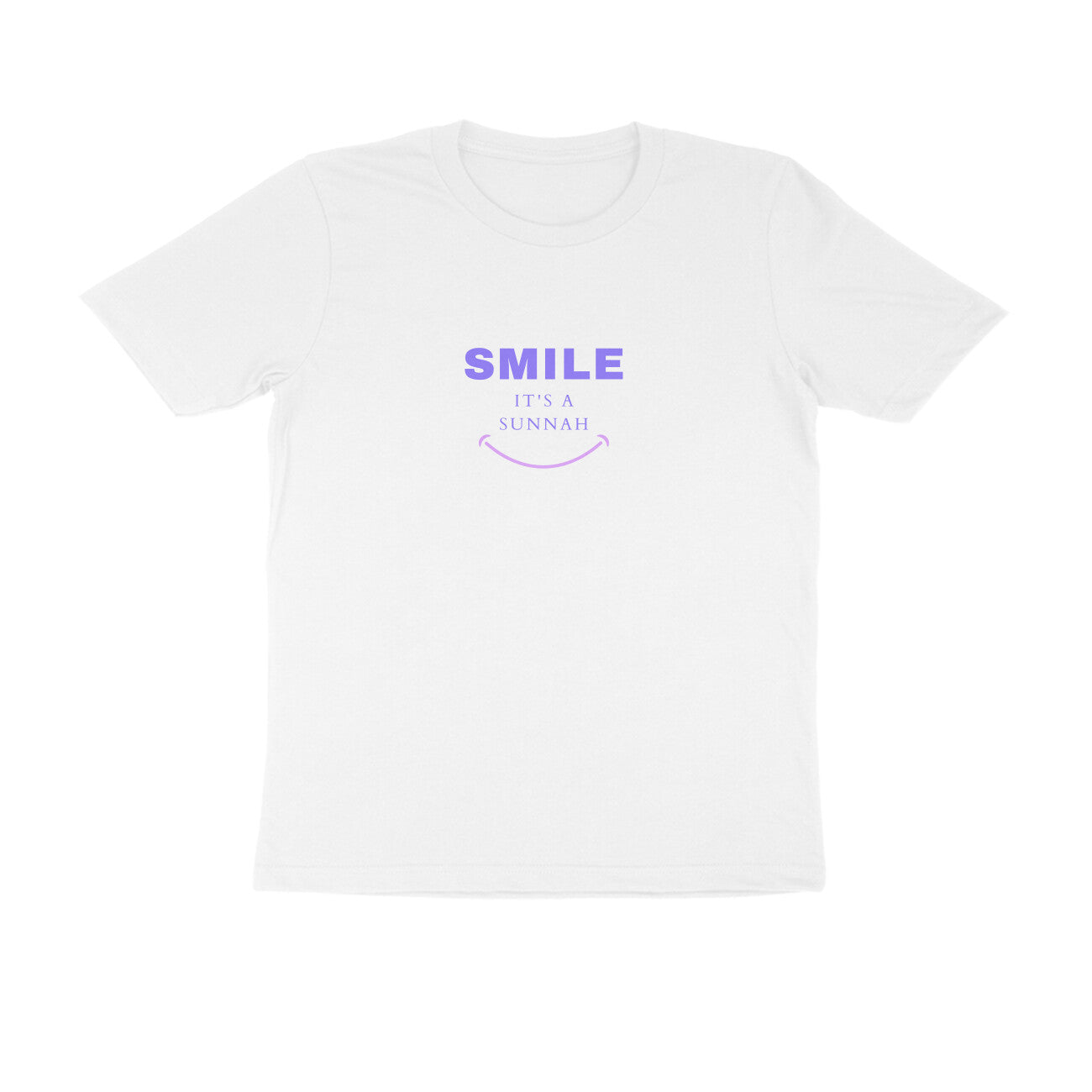 Smile It's a Sunnah Purple Pink Printed Half Sleeve Tshirt