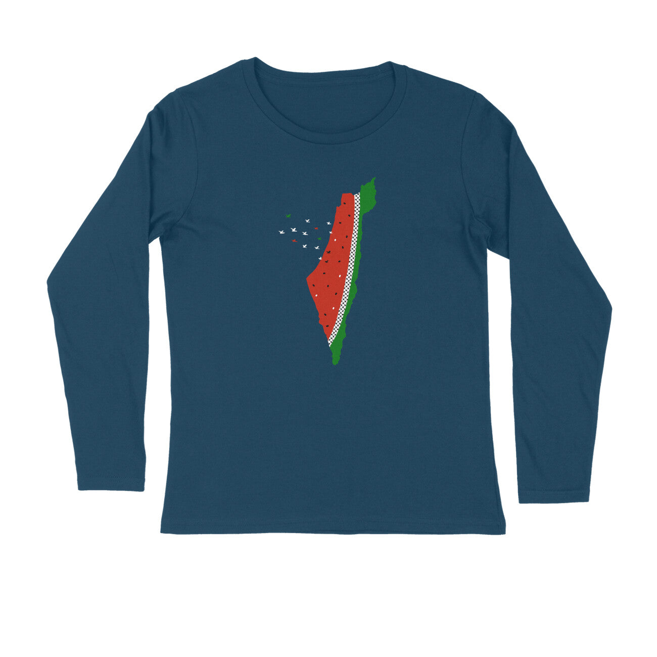 Watermelon Palestine Map GRBW Full Sleeve Tshirt