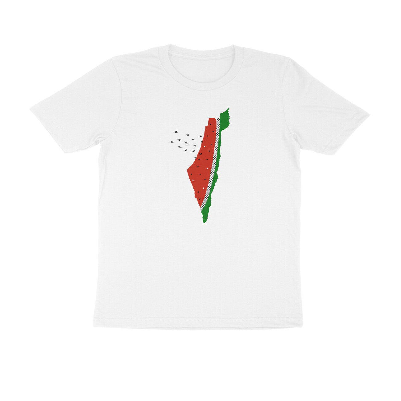 Watermelon Palestine Map Half Sleeve Tshirt