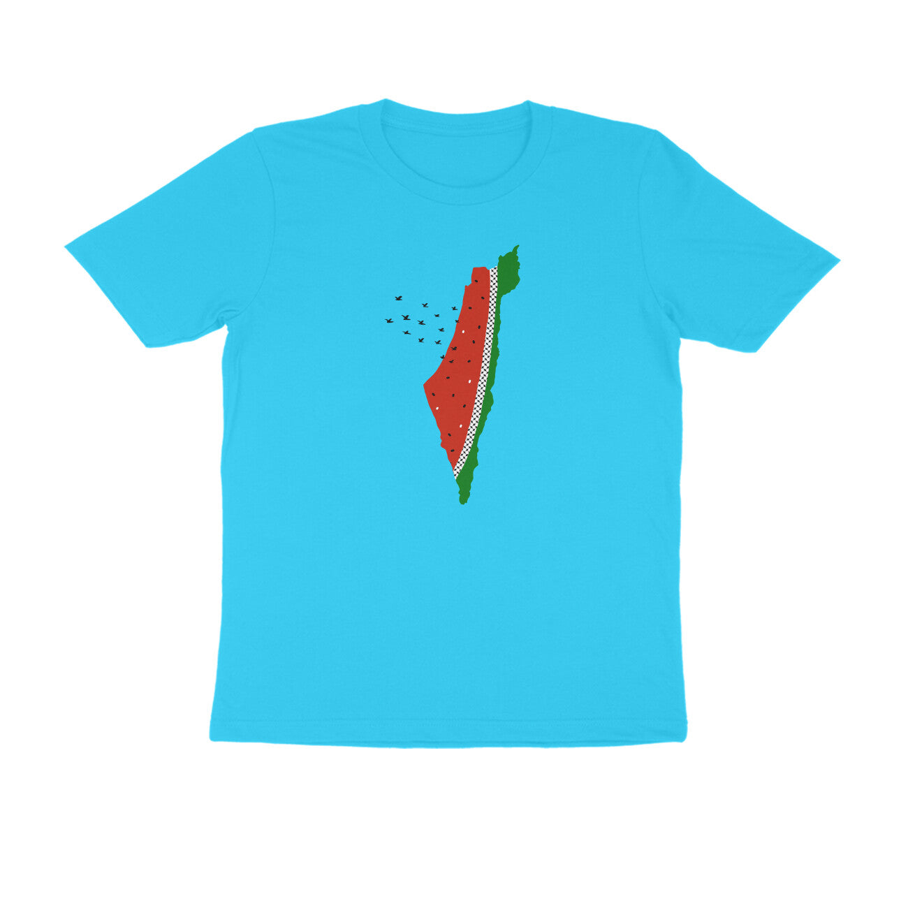 Watermelon Palestine Map Half Sleeve Tshirt