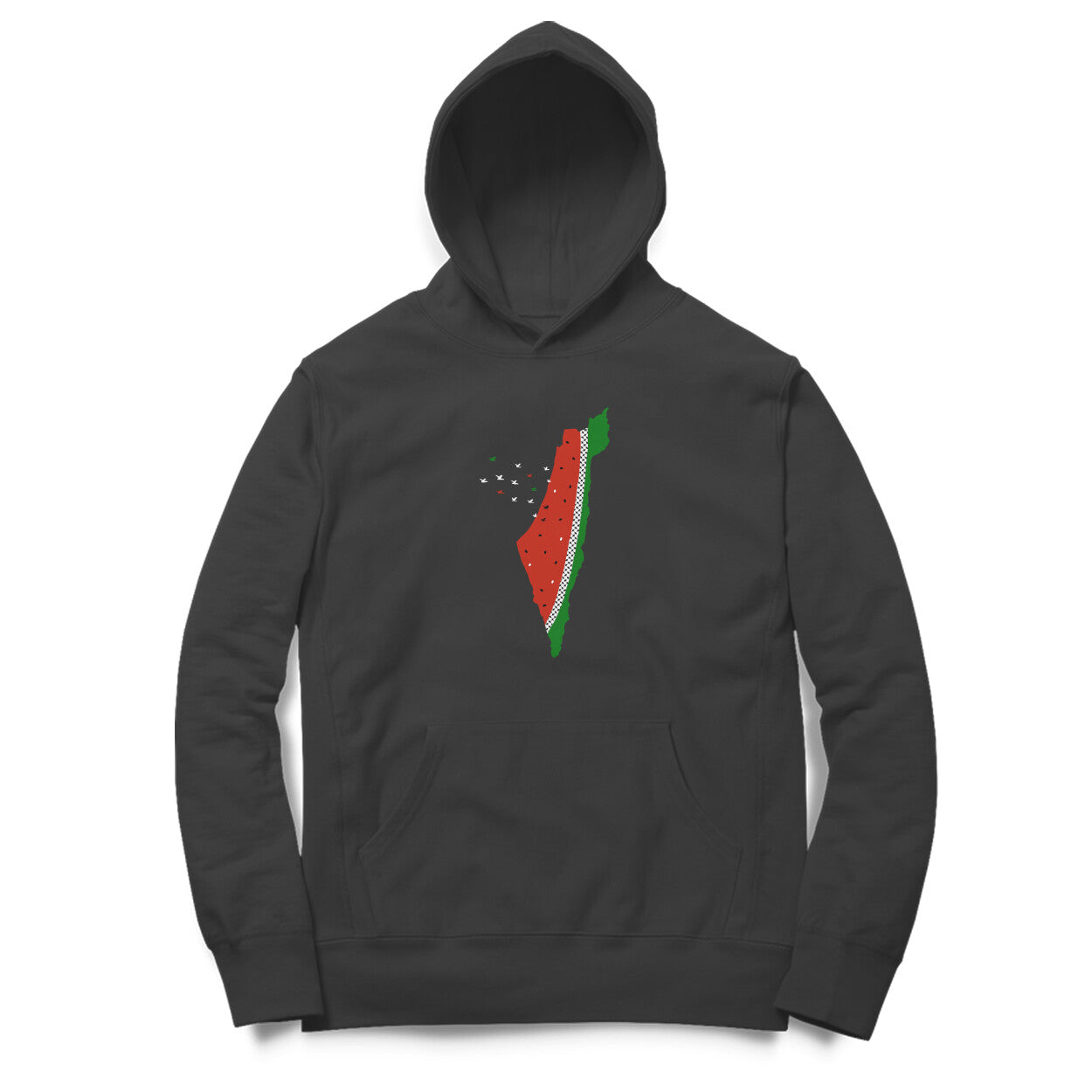 Watermelon Palestine Map GRBW Hoodie