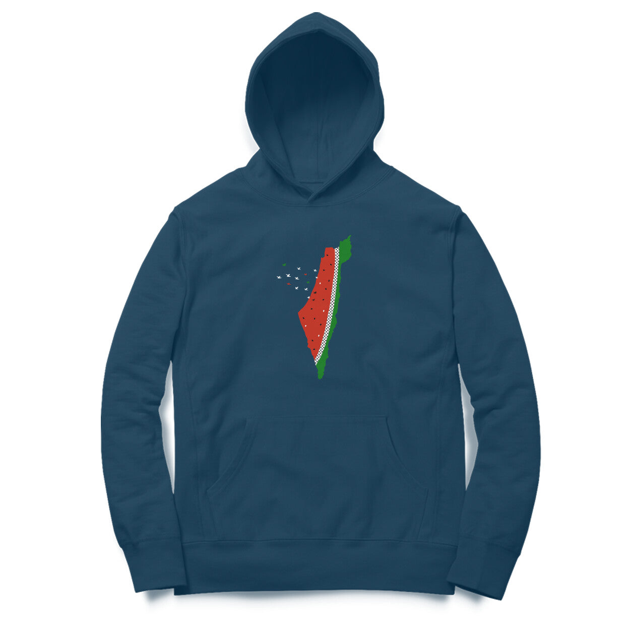 Watermelon Palestine Map GRBW Hoodie