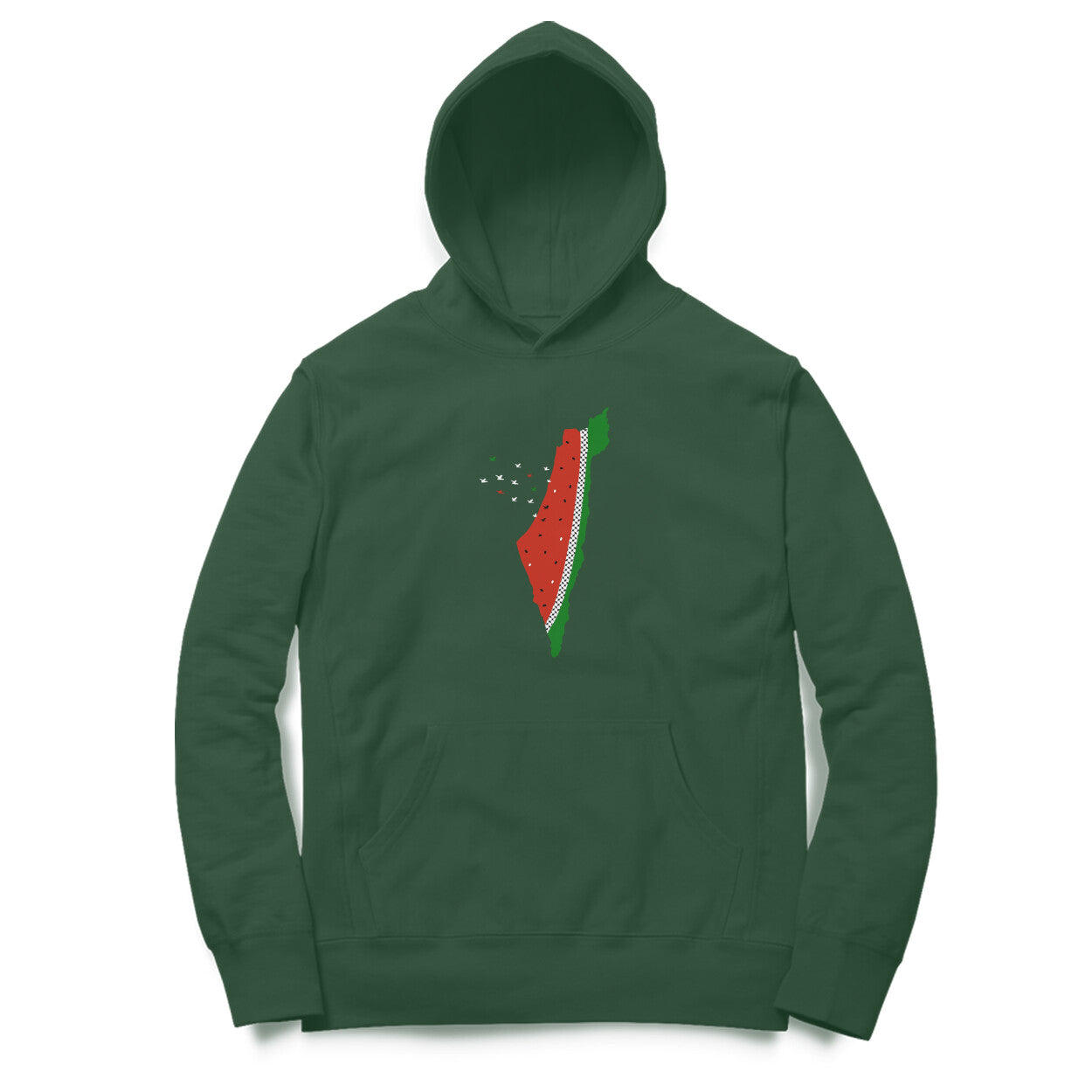 Watermelon Palestine Map GRBW Hoodie