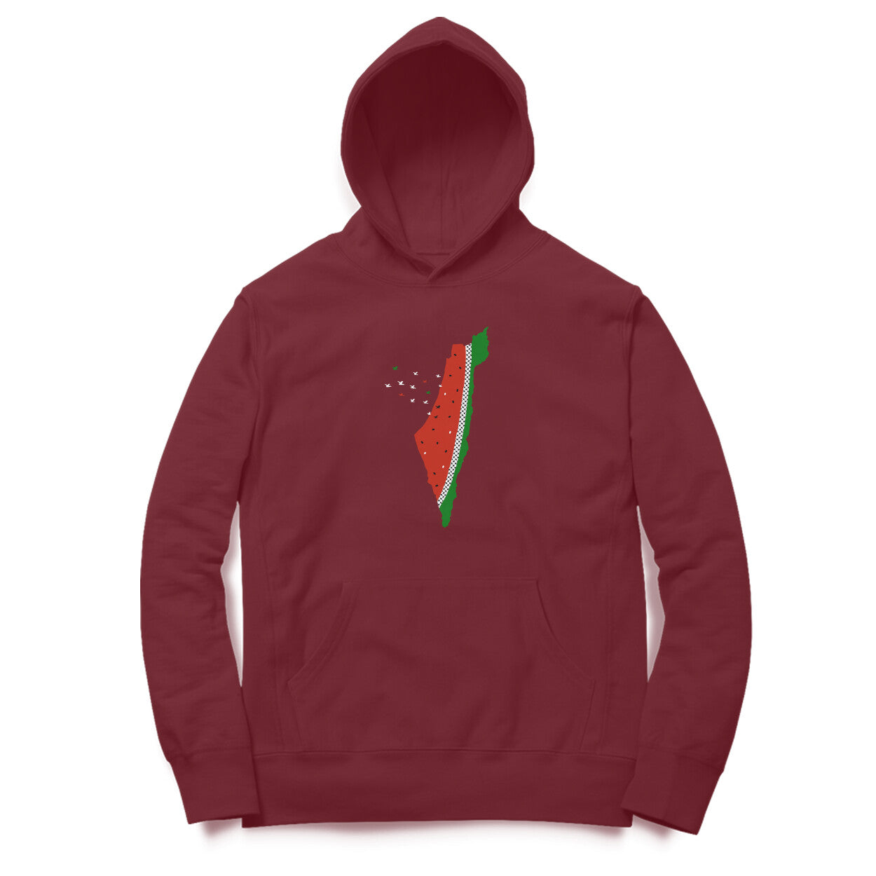 Watermelon Palestine Map GRBW Hoodie