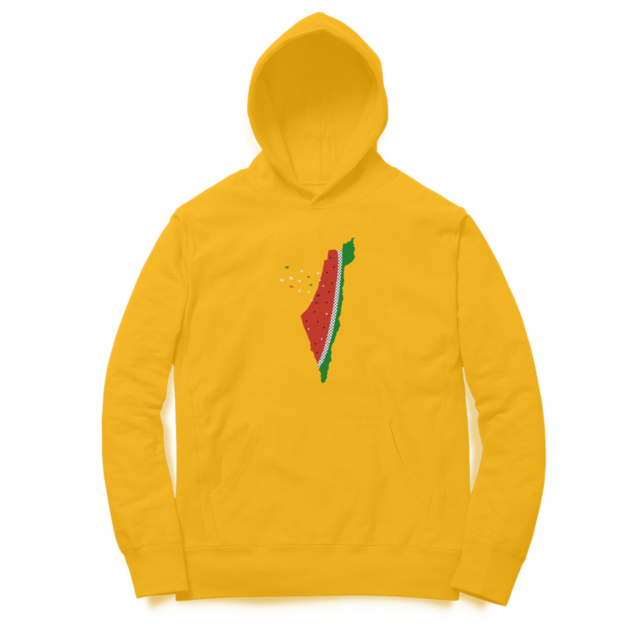 Watermelon Palestine Map GRBW Hoodie