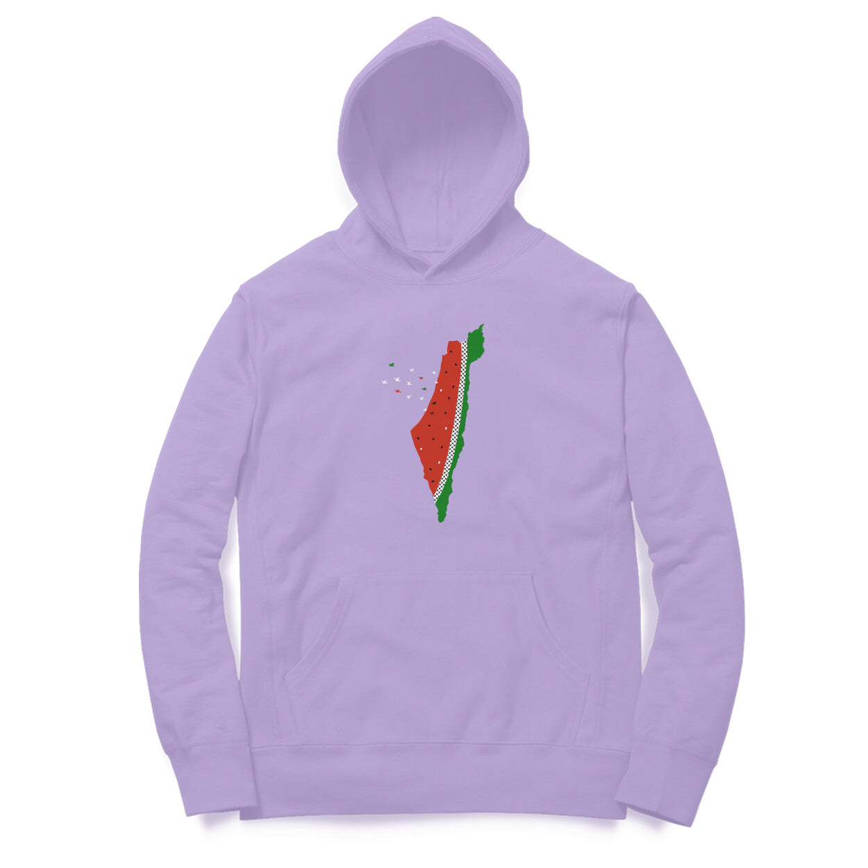Watermelon Palestine Map GRBW Hoodie