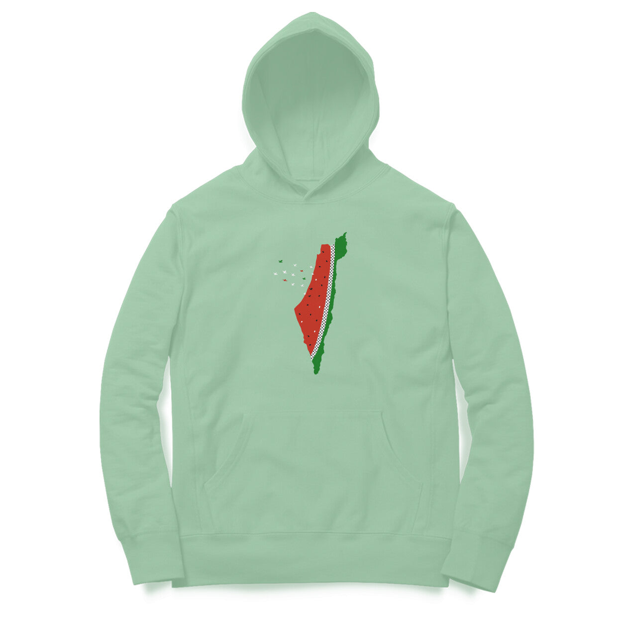 Watermelon Palestine Map GRBW Hoodie