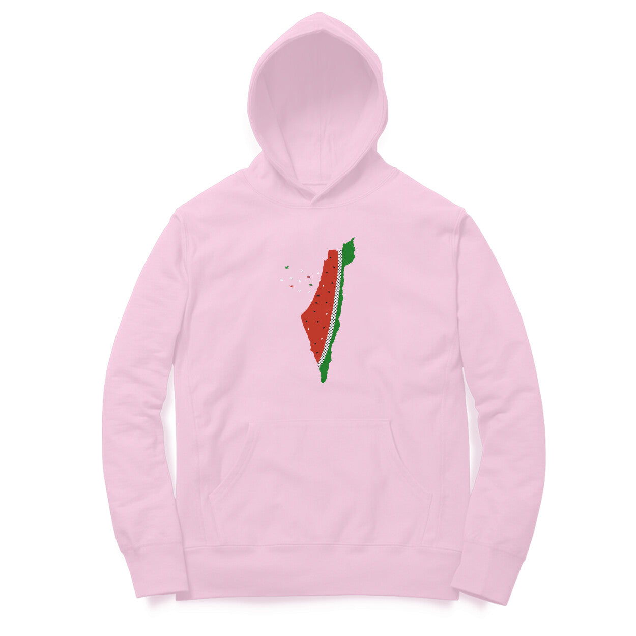 Watermelon Palestine Map GRBW Hoodie