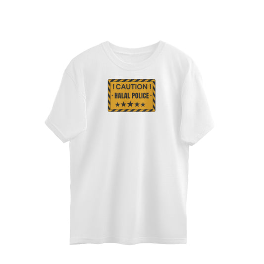 Caution Halal Police Oversized Tshirt