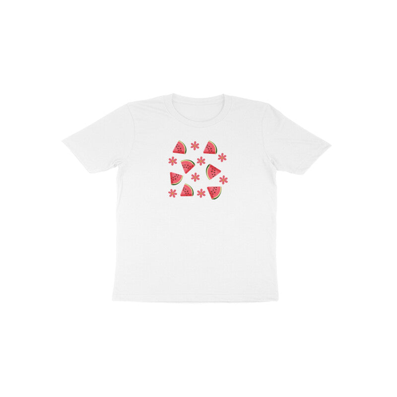 Watermelon and Flower Toddler Half Sleeve Tshirt