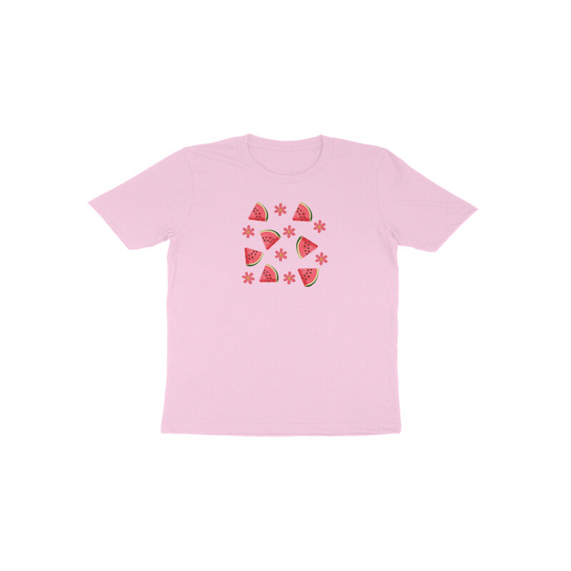 Watermelon and Flower Toddler Half Sleeve Tshirt