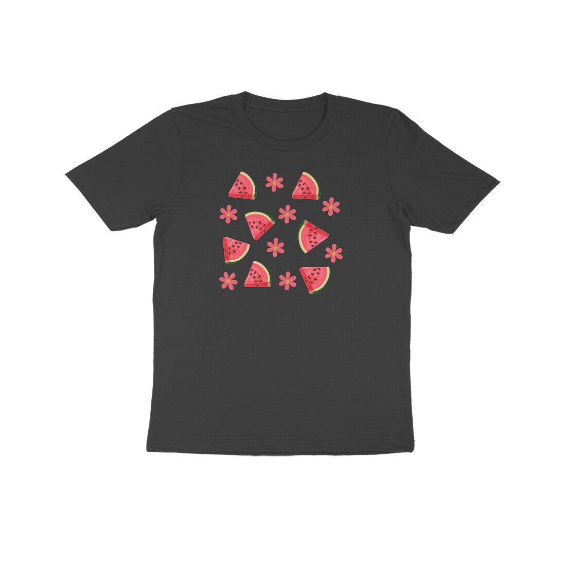 Watermelon and Flower Kids Half Sleeve Tshirt