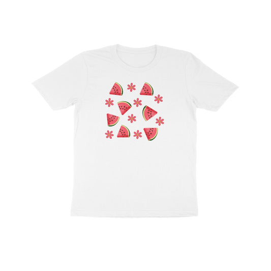 Watermelon and Flower Kids Half Sleeve Tshirt