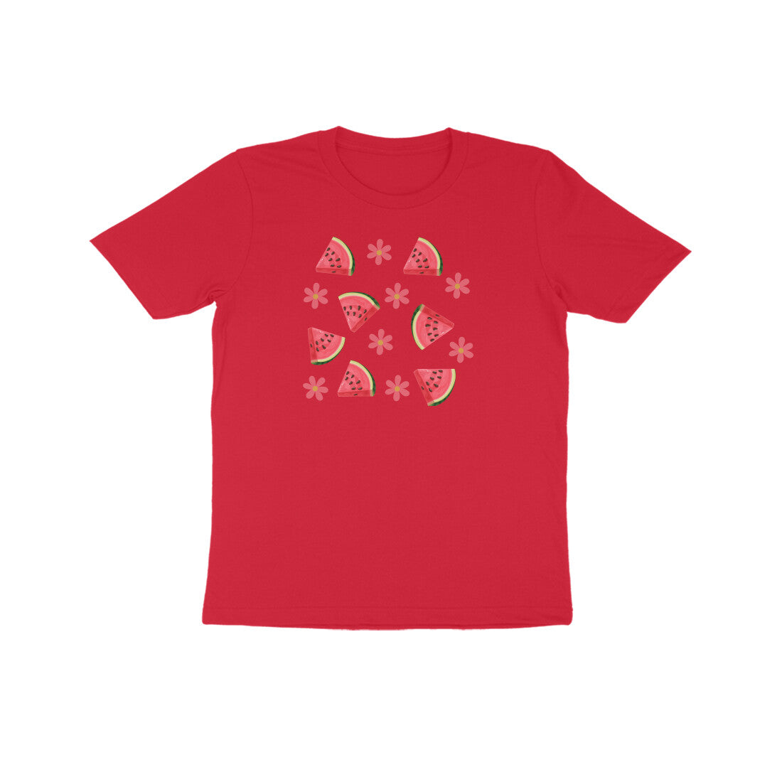 Watermelon and Flower Kids Half Sleeve Tshirt