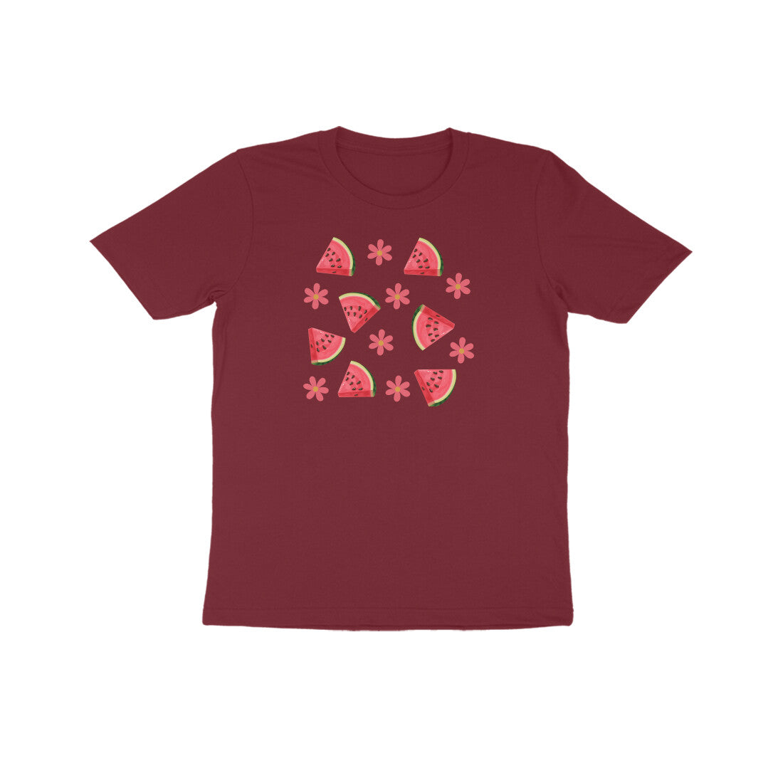 Watermelon and Flower Kids Half Sleeve Tshirt