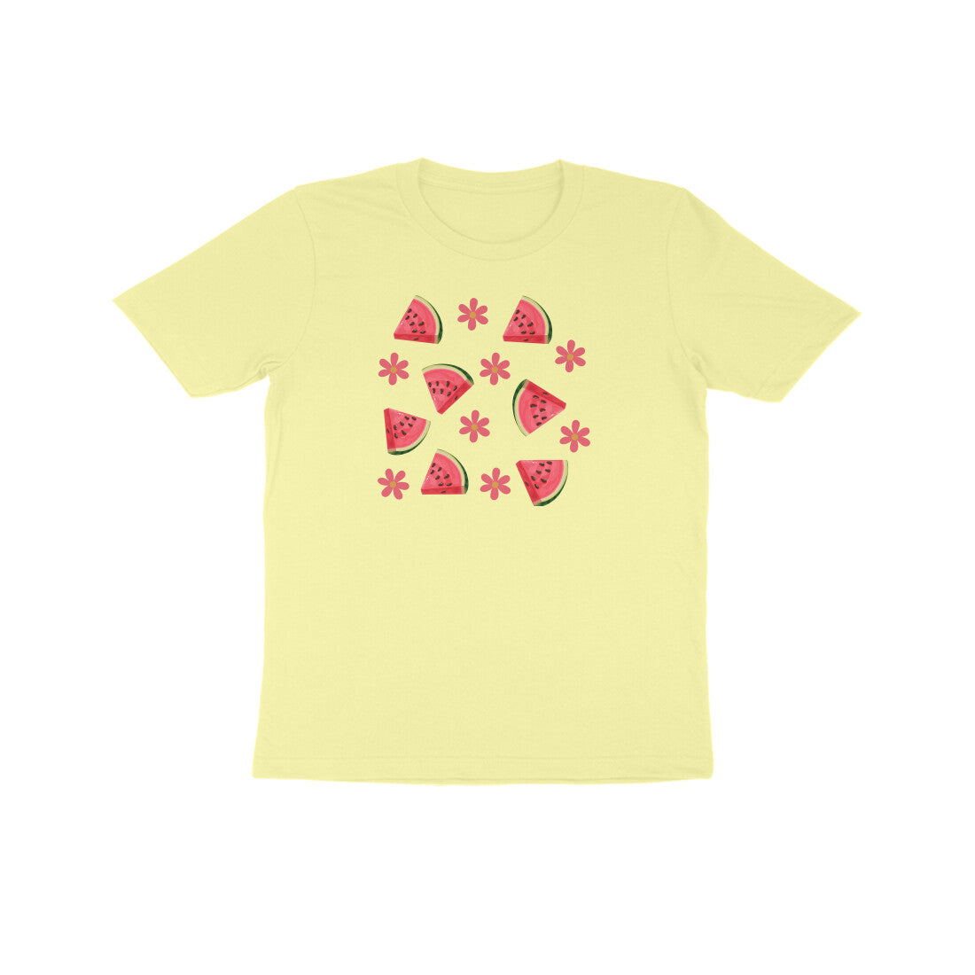 Watermelon and Flower Kids Half Sleeve Tshirt