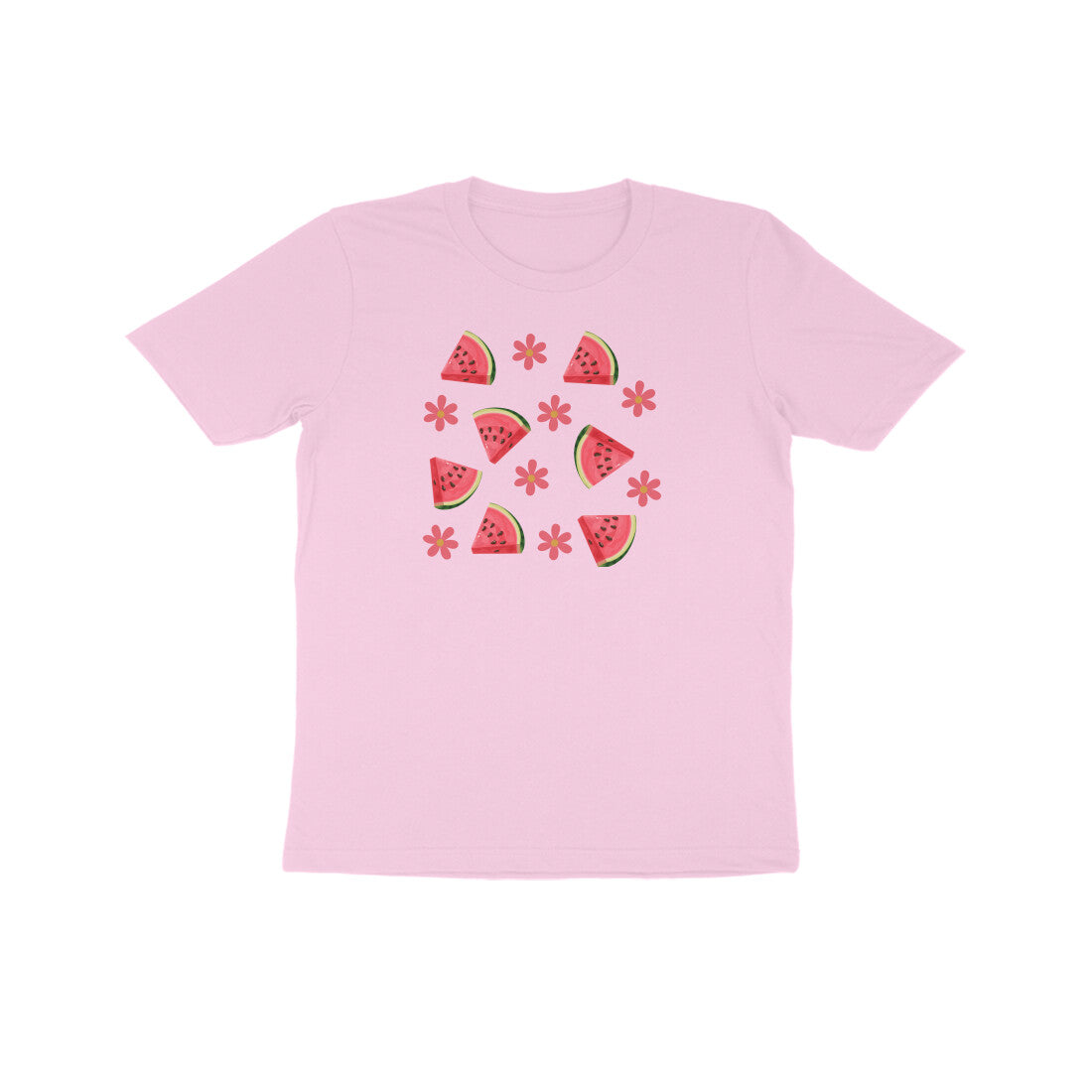 Watermelon and Flower Kids Half Sleeve Tshirt