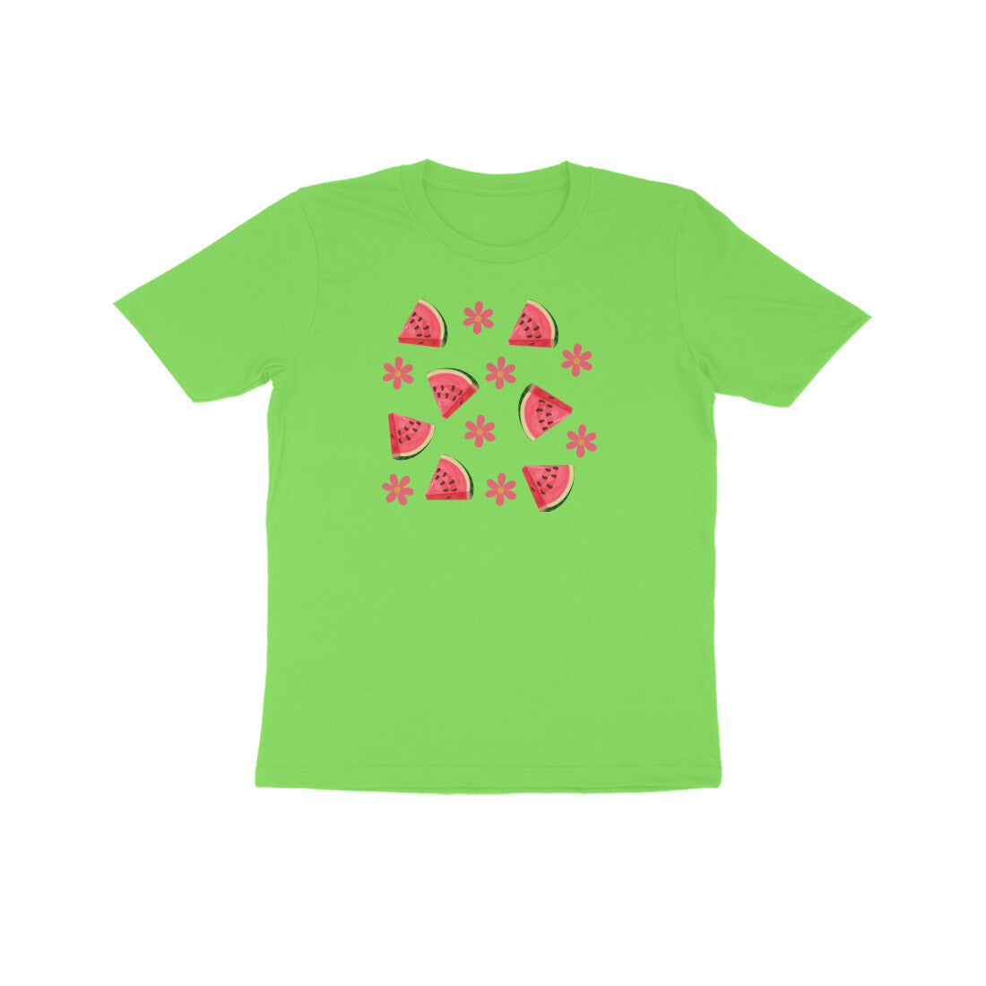 Watermelon and Flower Kids Half Sleeve Tshirt