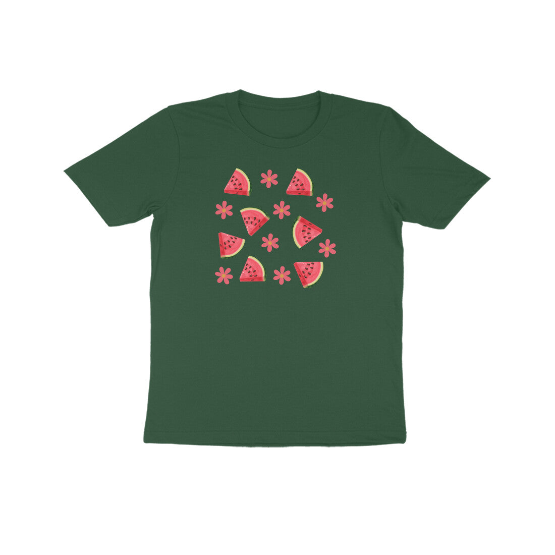 Watermelon and Flower Kids Half Sleeve Tshirt