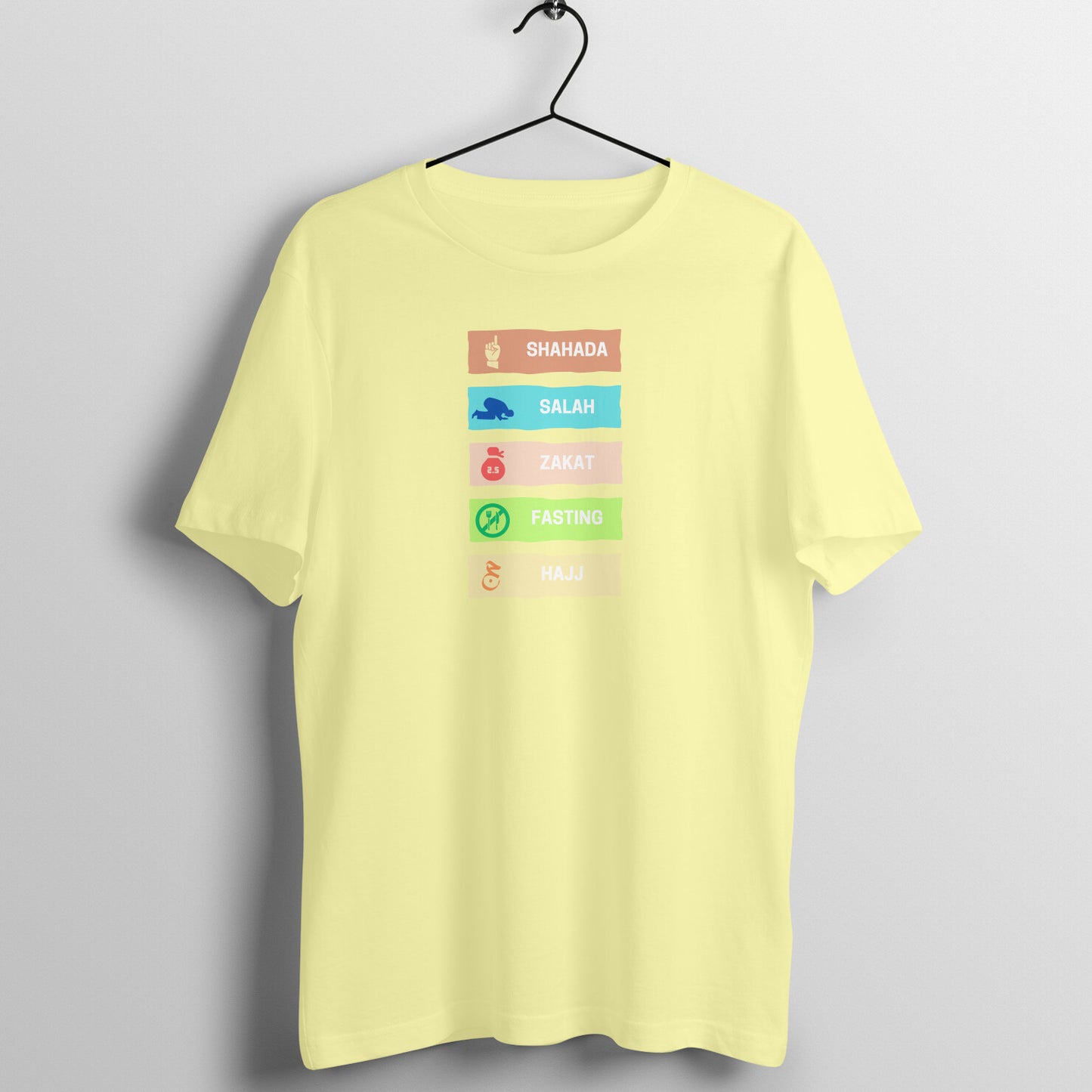 Five Pillars of Islam Multicolor Half Sleeves Tshirt