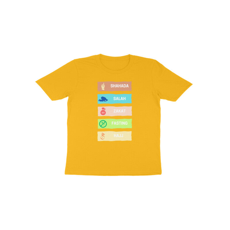 Five Pillars of Islam Multicolor Toodler Tshirt