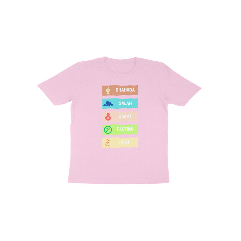 Five Pillars of Islam Multicolor Toodler Tshirt