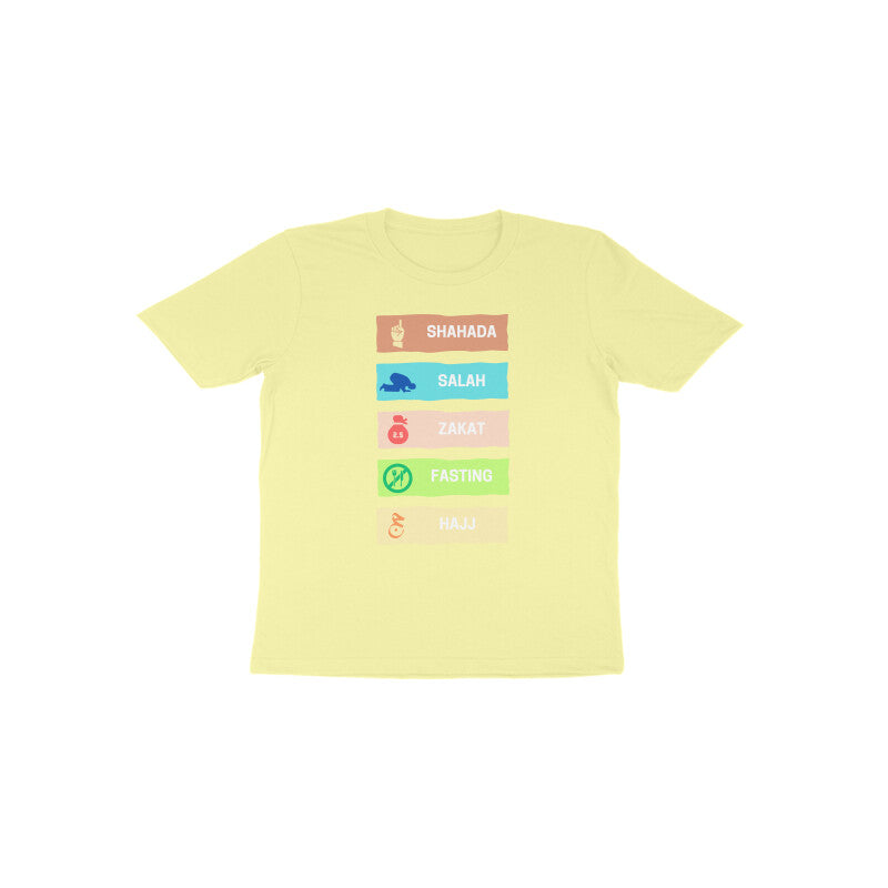 Five Pillars of Islam Multicolor Toodler Tshirt