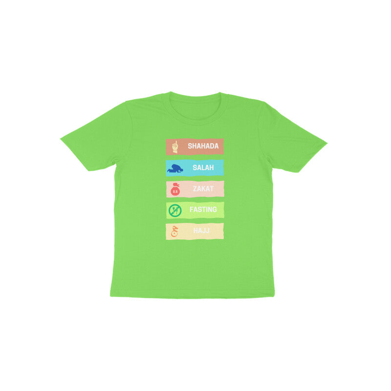 Five Pillars of Islam Multicolor Toodler Tshirt