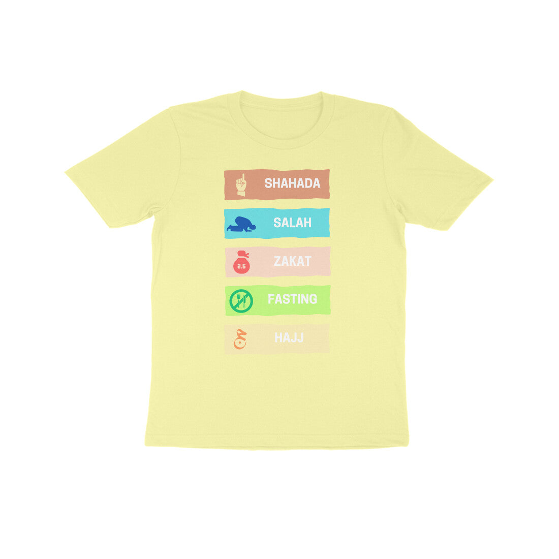 Five Pillars of Islam Multicolor Kids Tshirt