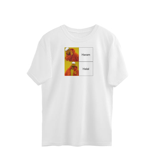Haram Halal Meme Oversized Tshirt