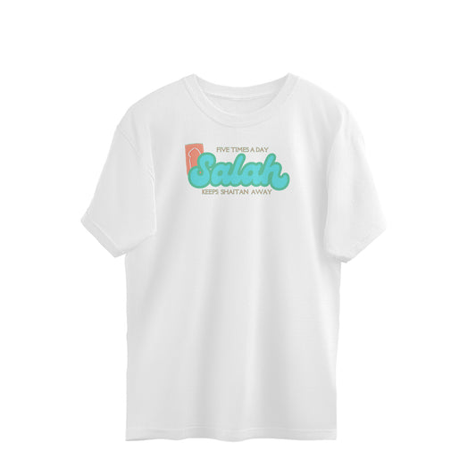 Salah Five Times A Day Keeps Shaitan Away Oversized Tshirt