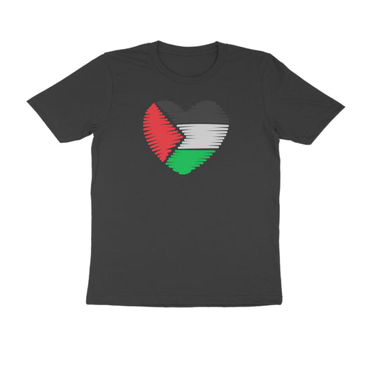 Palestine Flag Heart Half Sleeves Tshirt