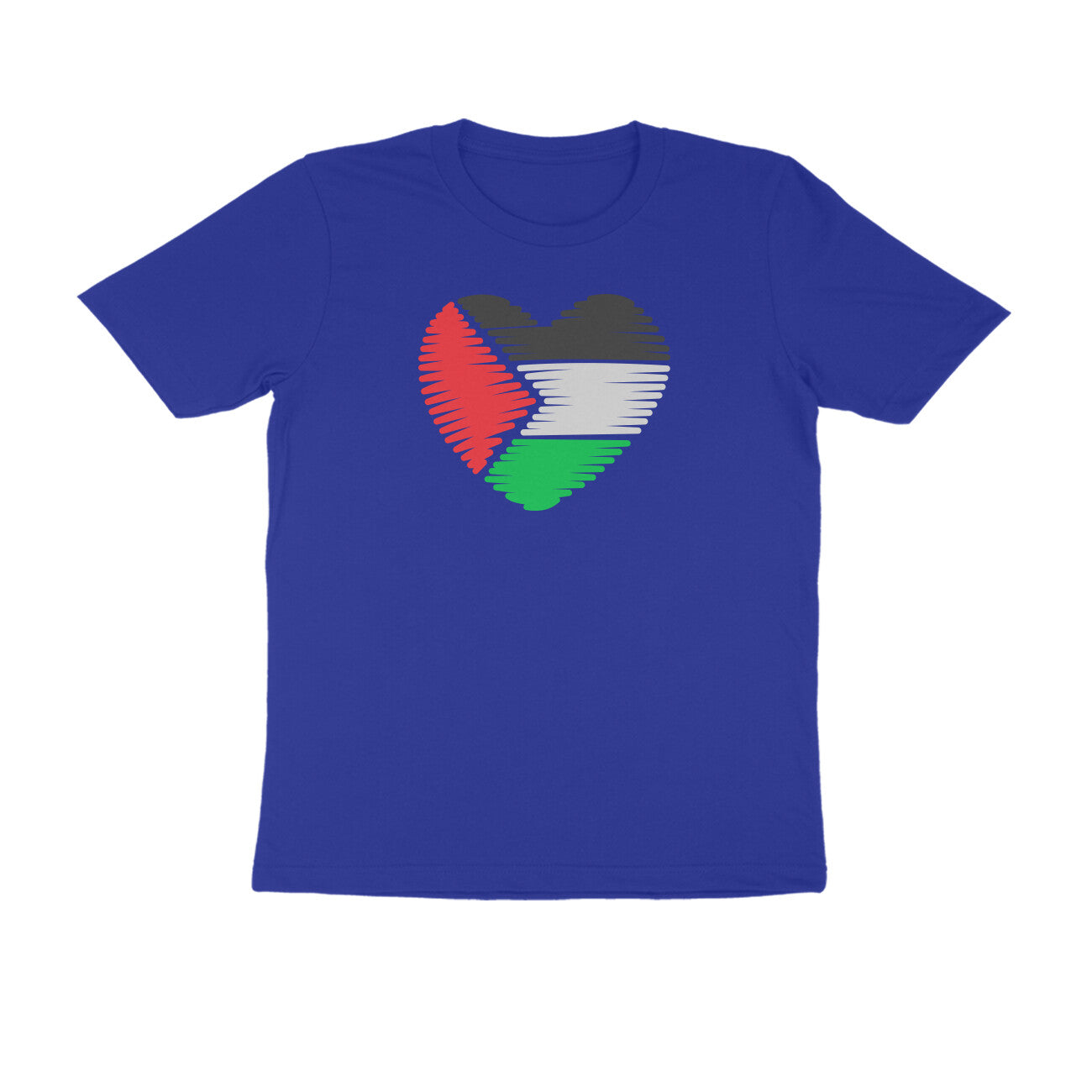 Palestine Flag Heart Half Sleeves Tshirt