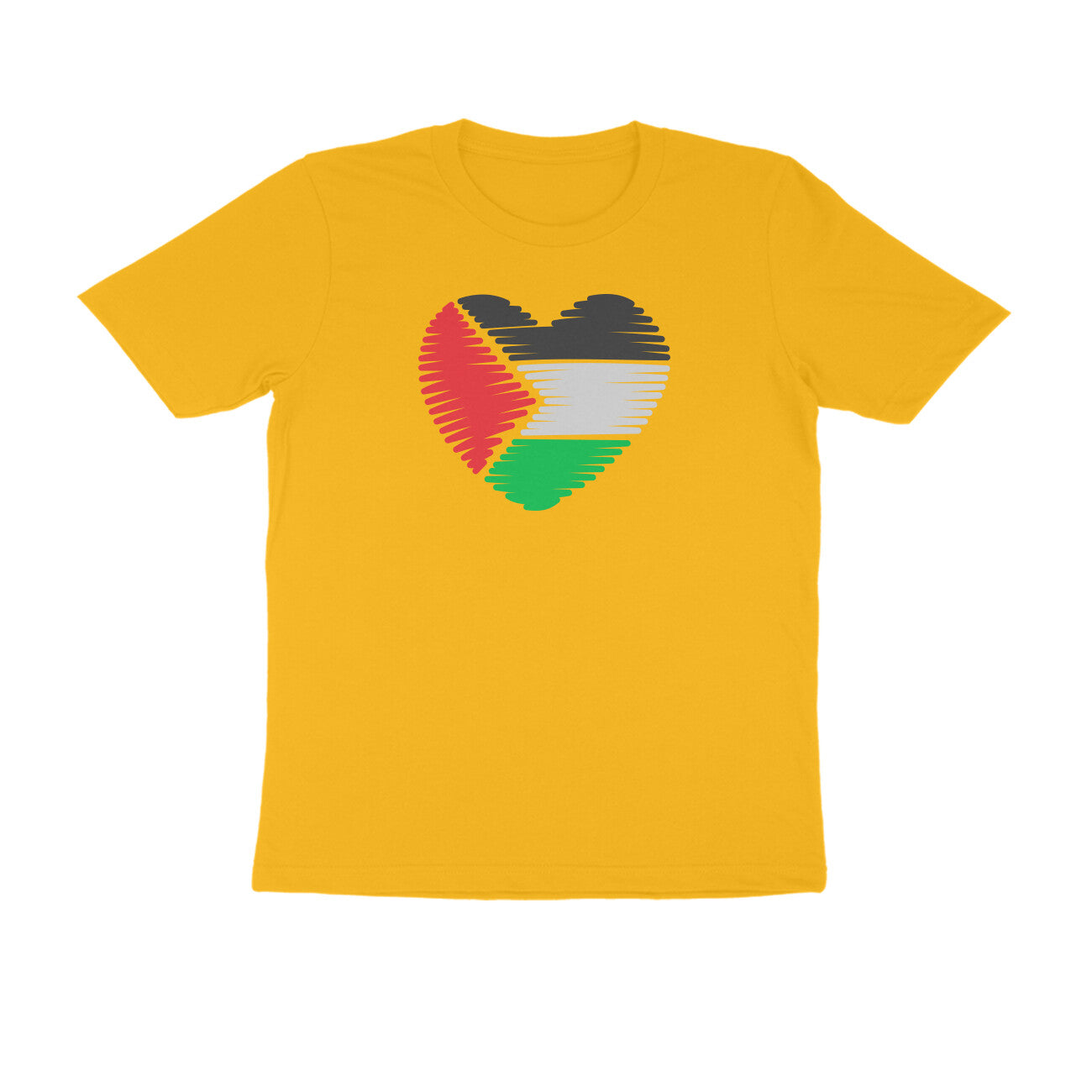 Palestine Flag Heart Half Sleeves Tshirt