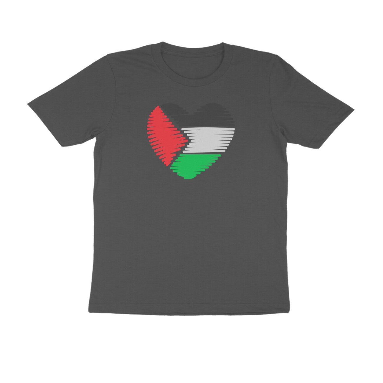 Palestine Flag Heart Half Sleeves Tshirt