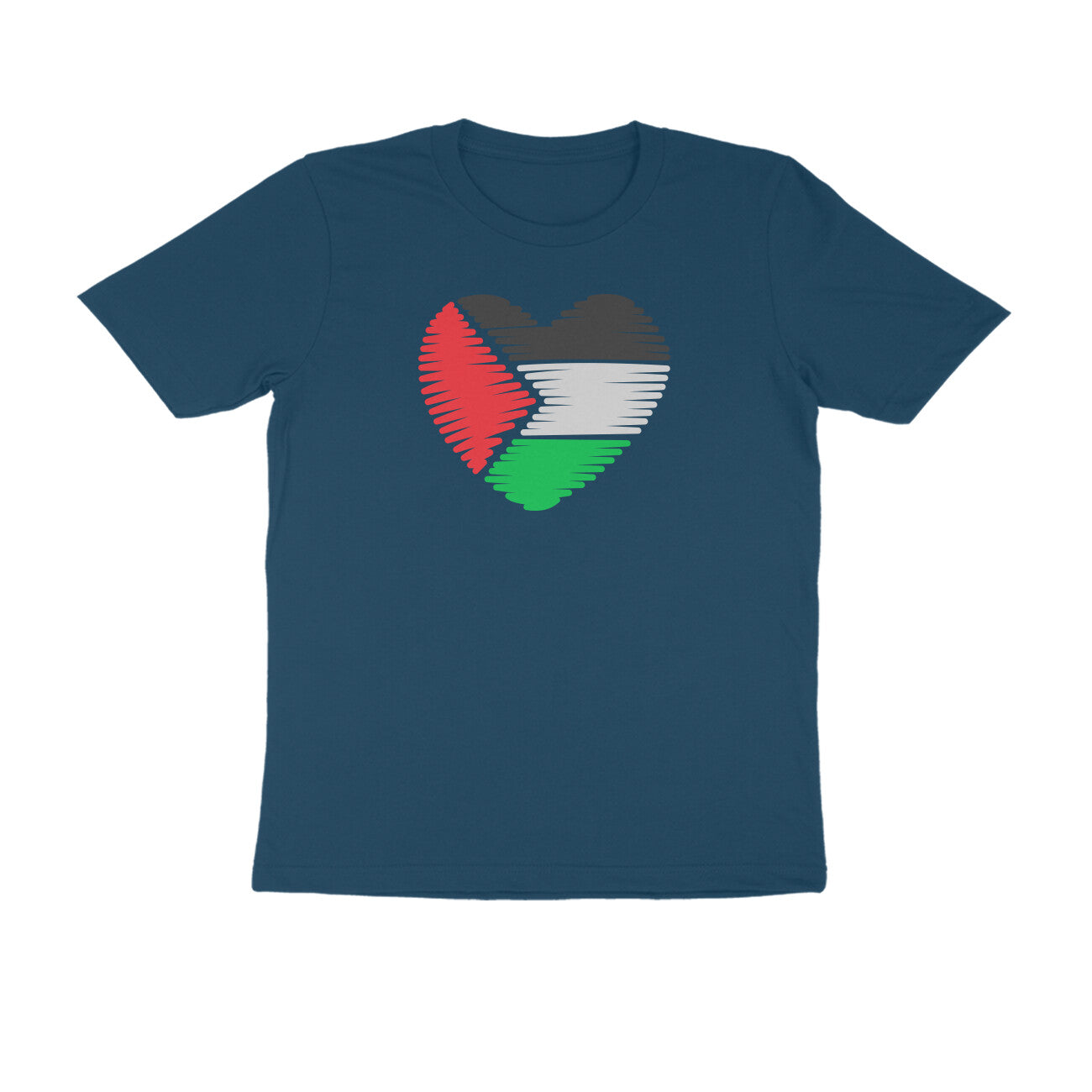 Palestine Flag Heart Half Sleeves Tshirt