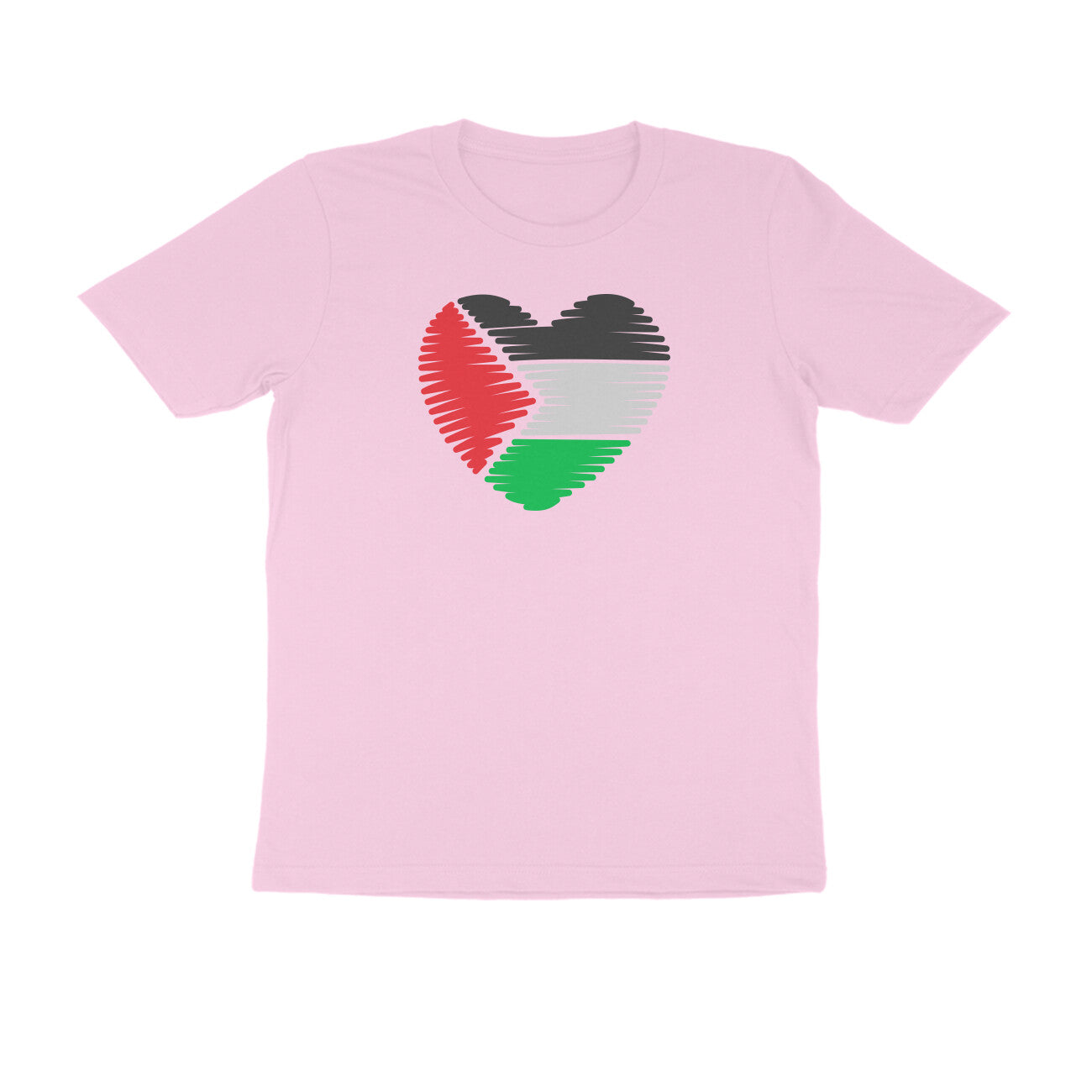 Palestine Flag Heart Half Sleeves Tshirt