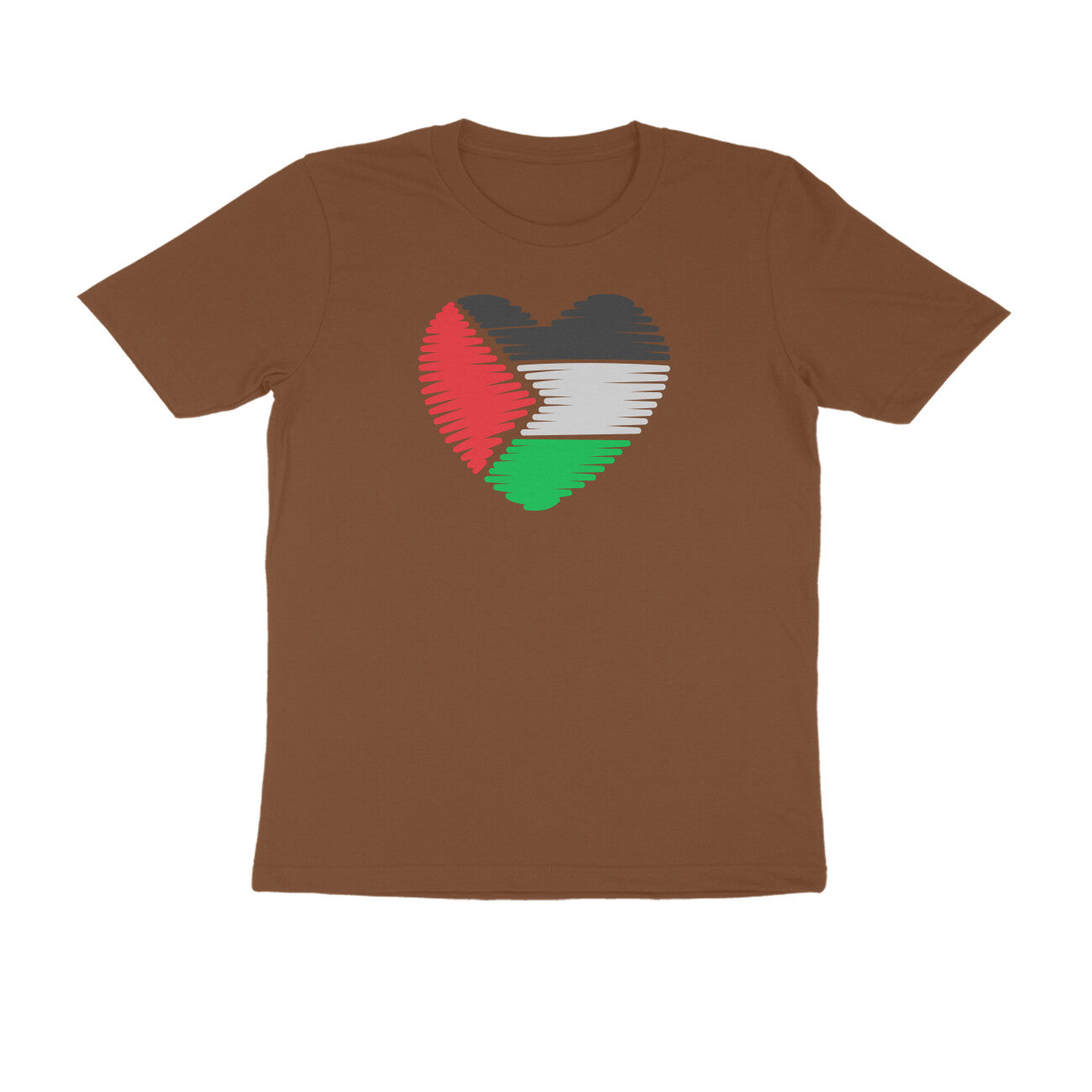 Palestine Flag Heart Half Sleeves Tshirt