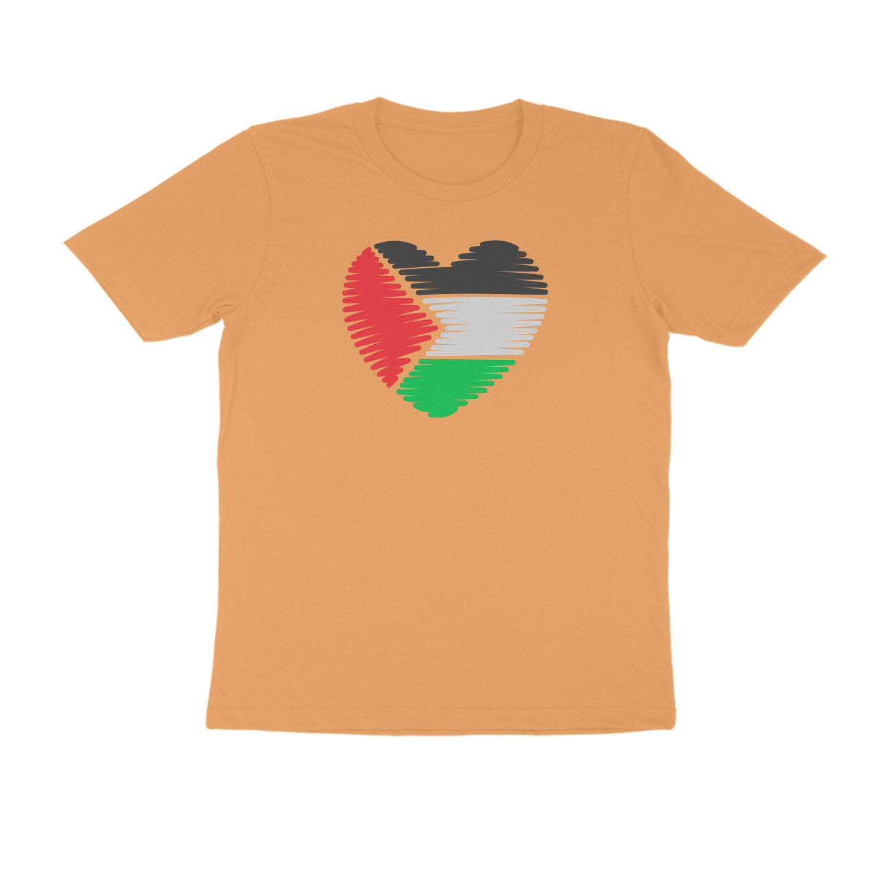 Palestine Flag Heart Half Sleeves Tshirt