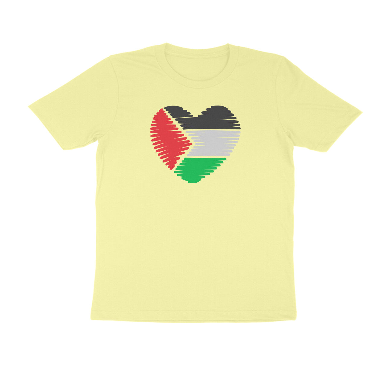 Palestine Flag Heart Half Sleeves Tshirt