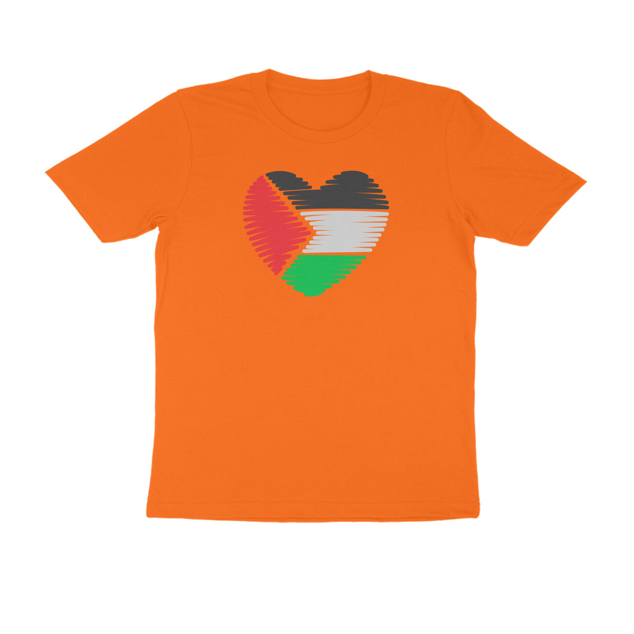 Palestine Flag Heart Half Sleeves Tshirt
