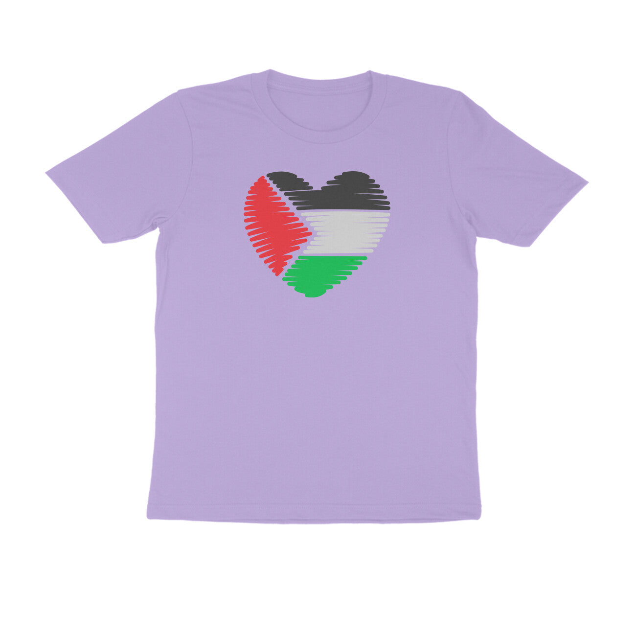 Palestine Flag Heart Half Sleeves Tshirt